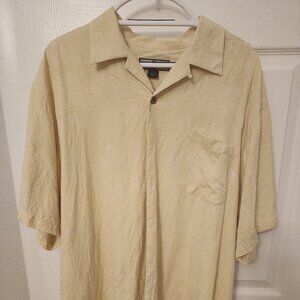 Men's XXL Tommy Bahama Yellow Silk Short Sleeve Shirt E.C.